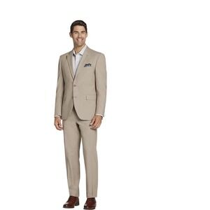 Jos A Bank Gordon Tan Suit 44R‎ 39W Cotton Blend Spring Weight NWT C20000